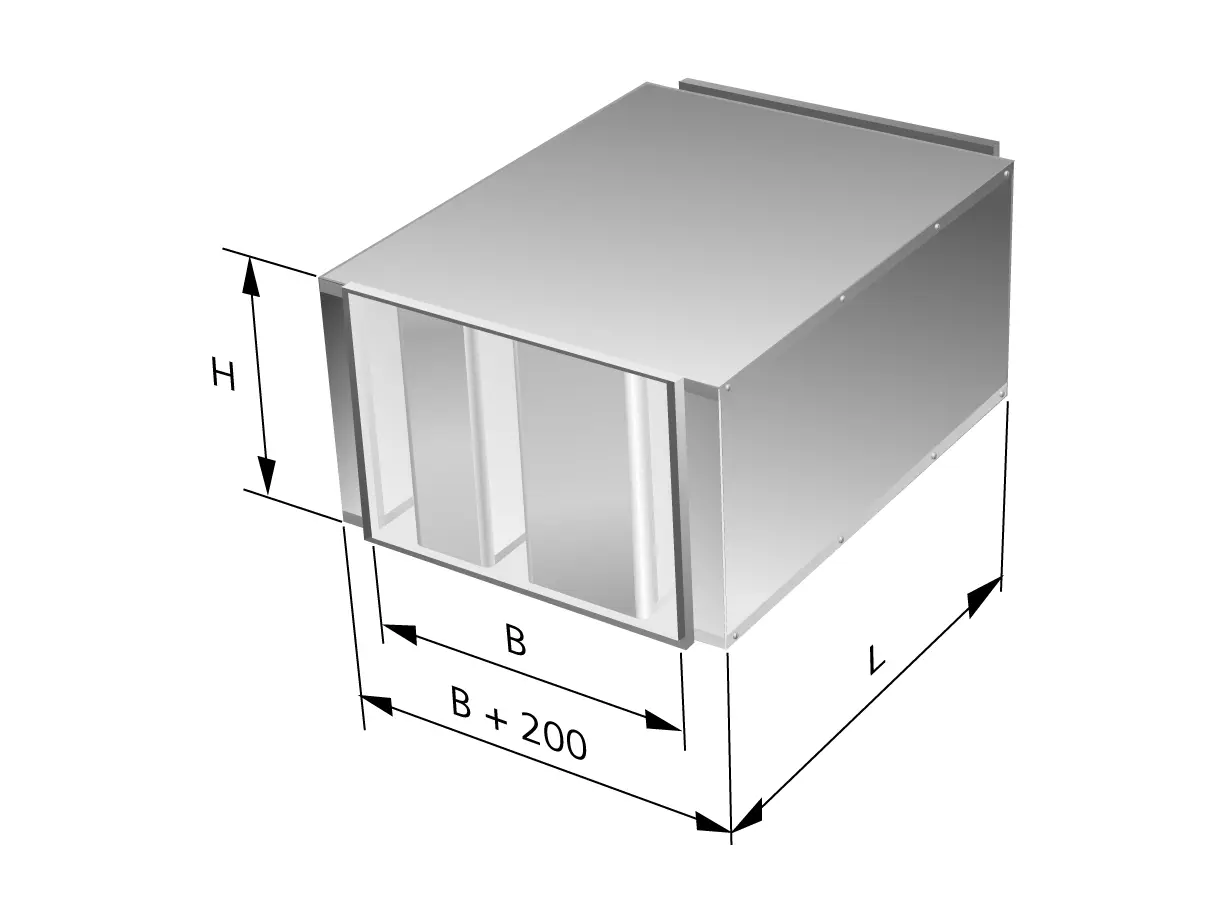 Rechthoekige geluidsdemper