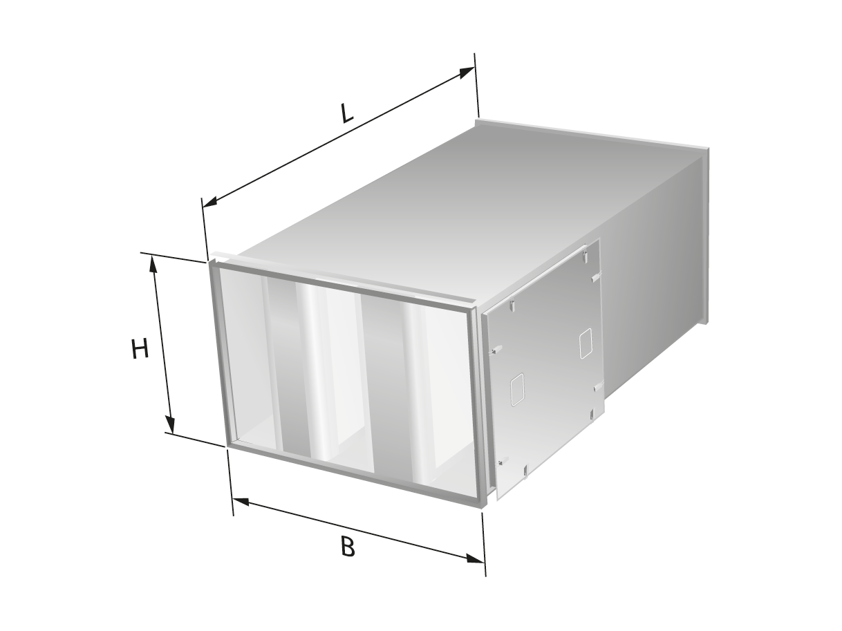 Rectangular silencers