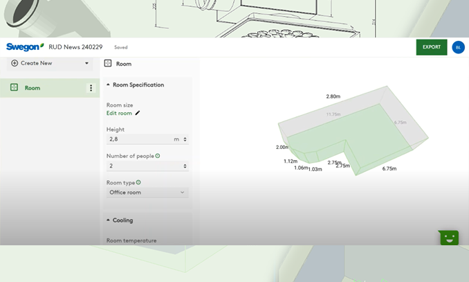 Custom rooms and max. air speed in occupied zone